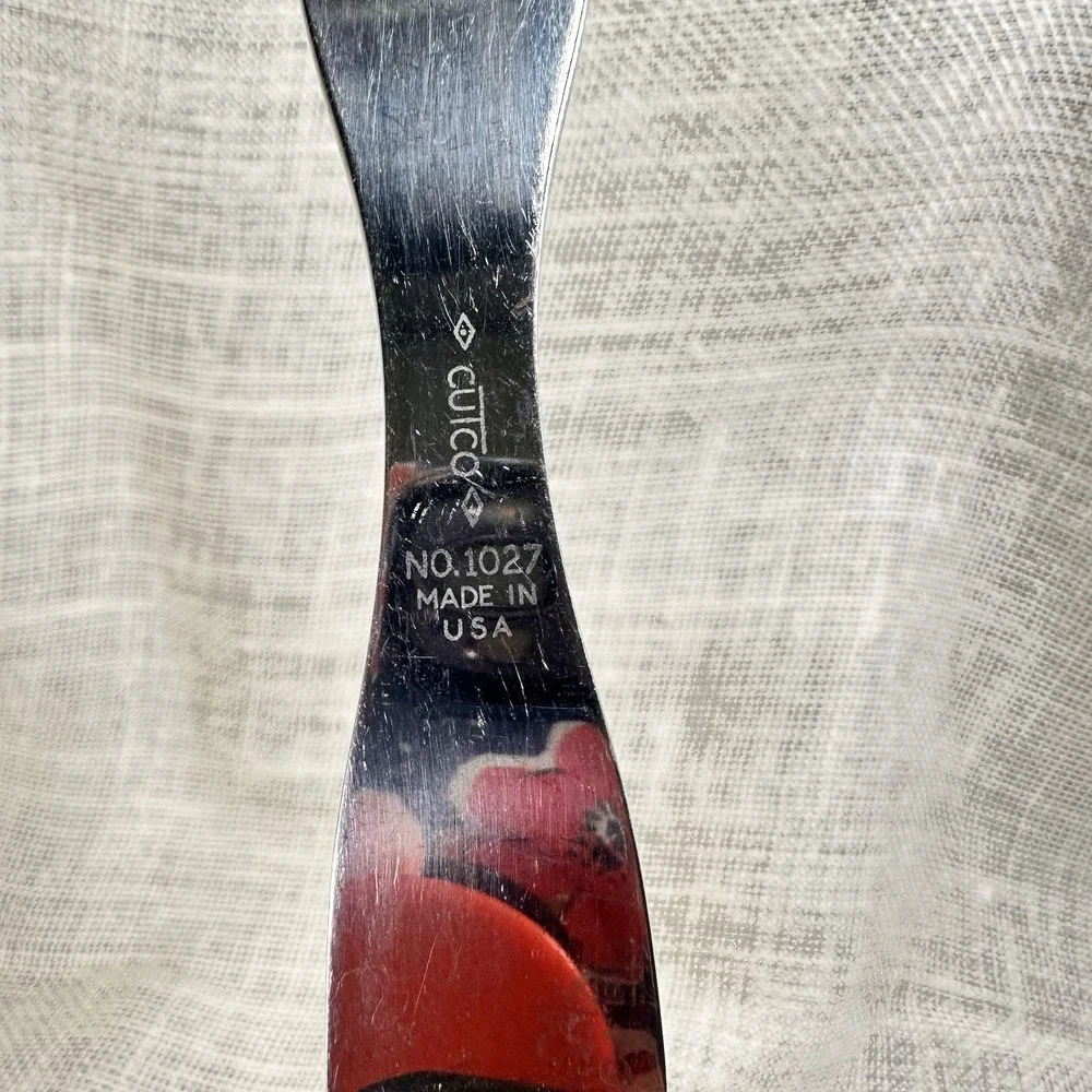 Cutco No 1027 Carving Fork Brown Handle Made‎ in USA Kitchen Utensil